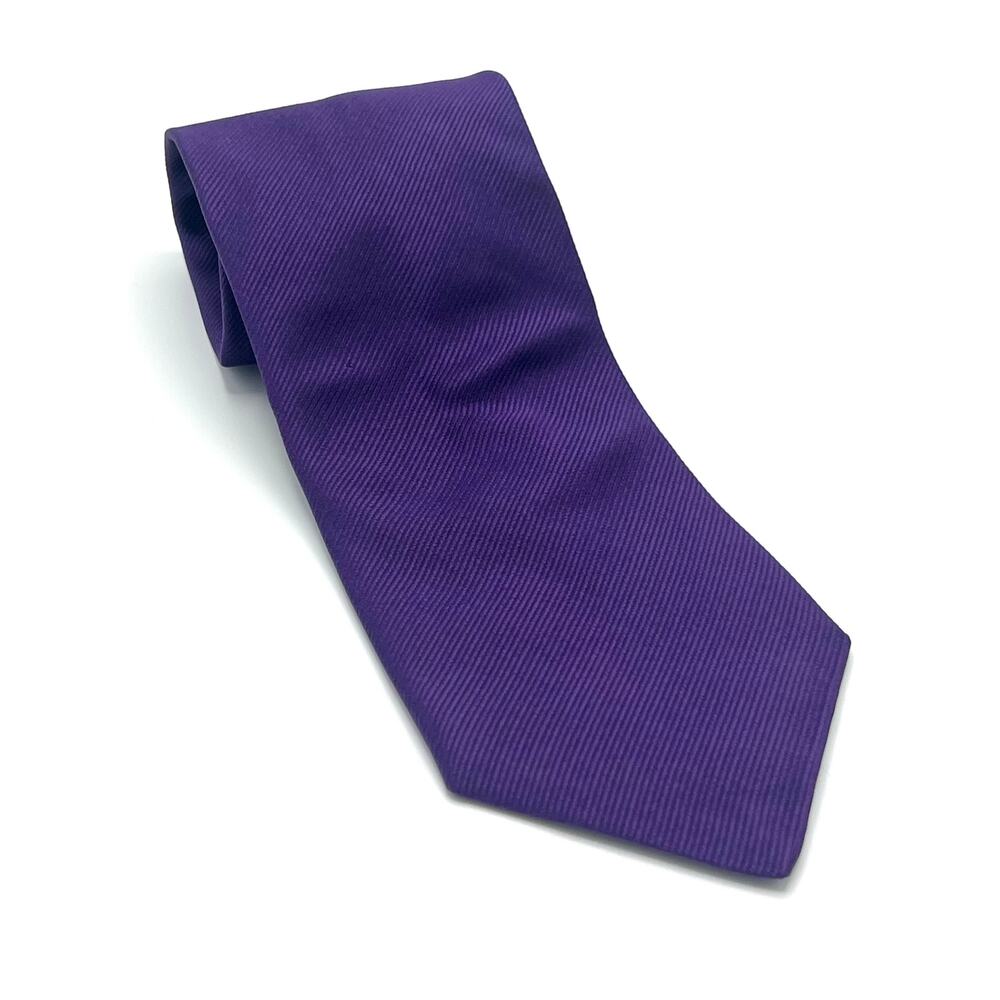 Nicola Ferri Milano 100% Silk Solid Purple Tie Made in Italy